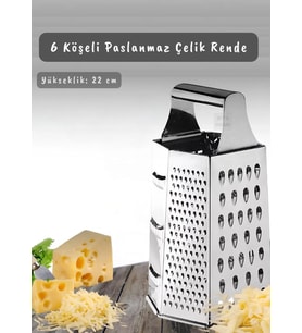 Paslanmaz Çelik 6 Taraflı Çok İşlevli Rende İnox 22 Cm