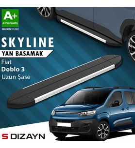 Fiat Doblo 3 Uzun Şase Skyline Aluminyum Yan Basamak 213 Cm 2023 Üzeri A+ Kalite