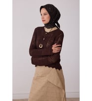 Geometrik Desen %100 Twill İpek Eşarp BE25