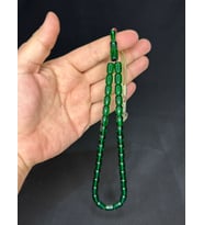 TOZ KEHRİBAR TESBİH YEŞİL RENKLİ KAPSÜL KESİM 11MMX7,5MM T-569 (Çok Renkli)