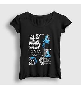 Presmono Kadın Siyah Poster Müzik Dj Sara Landry T-Shirt 513289tt