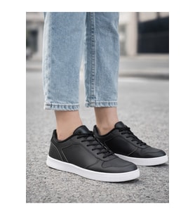 Düz Taban Unisex Cilt Rahat Tabanlı Günlük Spor Ayakkabı Sneaker 36 37 38 39 40 Numara