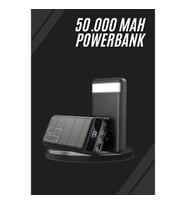 Mey İthalat® Taşınabilir Powerbank 50.000 mAh 4 Girişli Hızlı Şarj Led Göstergeli Fenerli Şarj