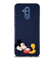 Huawei Mate 20 Lite Soft Premier Kapak Mickey Mouse-F Tasarımlı Silikon Kılıf - Lacivert (Şeffaf)