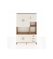 Arges Gardrop 9 Raflı 3 Çekmeceli 5 Kapaklı 132x30x195 Çam-Aytaşı
