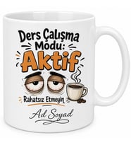 Ders Çalışma Modu Yazılı Komik Baskılı Kupa Bardak Özel Tasarım Hediye