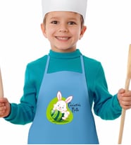 BK Gift Kişiye Özel Paskalya Bayramı Mavi Çocuk Mutfak Önlüğü-13