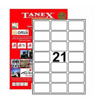 Tanex TW-2021 Etiket 63,50 x 38,1mm Ücretsiz Kargo