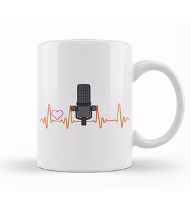 Awesome Podcast Heartbeat Podcaster Heart Beat Kupa Bardak Porselen