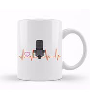 Awesome Podcast Heartbeat Podcaster Heart Beat Kupa Bardak Porselen
