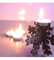 SwordWood Lazer Kesim Kar Tanesi Tealight Mumluk 3mm SW-00107 (KAHVE)
