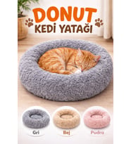 Yumuşak Yuvarlak Kedi ve Köpek Yatağı, Renkli Peluş Tasarım
