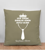 BK Gift Kişiye Özel İsimli Babalar Günü Tasarımlı Haki Kırlent Yastık-13 Babaya Hediye, Ev Dekorasyonu, Babalar Günü Hediyesi