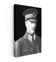 Dikey Kanvas Tablo Atatürk Siperlikli Şapka Üniforma Atatürk Tablosu Ev Ofis Duvar Dekoru
