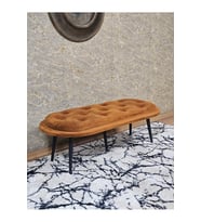 Ufo Oturak Bench - Siyah Boyalı Sivriltme Ayak - Oturak - Bench - Puf - Yatak Ucu Pufu Turuncu Renk 100 x 50 Boyut/Ebat (Çok Renkli)