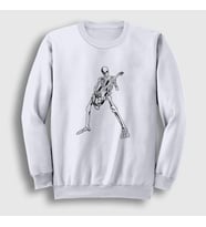 Presmono Unisex Beyaz Skeleton Guitarist Music Rock Sweatshirt 340097tt (Beyaz)