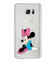Samsung Galaxy Note 5 Kapak Minnie Mouse Tasarımlı Şeffaf Silikon Kılıf
