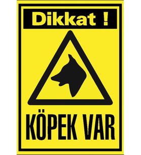 Dikkat Köpek Var 21x28 Arkası Sticker