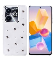 Coverzone ?nfinix Hot 40i ile uyumlu K?l?f Airbag K�?eli 2mm Kamera �?k?nt? Korumal? Simli ?effaf Bask?l? Z-Kutup Kapak Y?ld?z