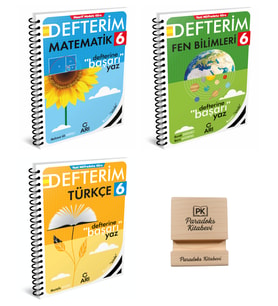 Arı 6. Sınıf Matematik Fen Bilimleri ve Türkçe Defterim 3lü Set + Telefon Standı