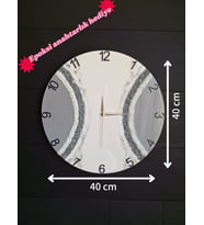 Duvar Saati-40cm-Modern Dekoratif Duvar Saati-Epoksi El Yapımı Duvar Saati-6 Farklı Seçeneği (Gri-Gri-Gri)