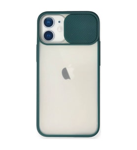 Apple İphone 11 Kılıf Palm Buzlu Kamera Sürgülü Silikon - Yeşil