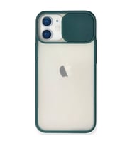 Apple İphone 11 Kılıf Palm Buzlu Kamera Sürgülü Silikon - Yeşil