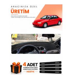 HYUNDAİ ELANTRA (1995-2000) Uyumlu Torpido Koruma Örtüsü Oto Kılıfı - Siyah
