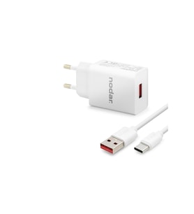 Nodar Type-C Hızlı Şarj Seti 12W 2.4A Usb Adaptörlü - Beyaz ND1005