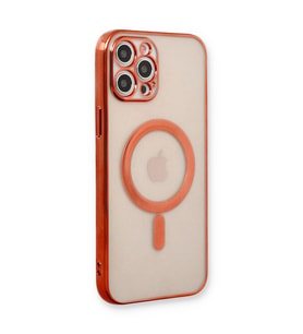 Apple İphone 12 Pro Kılıf Magneticsafe Lazer Silikon - Kırmızı