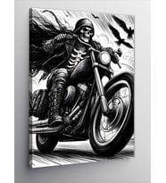 Kanvas Tablo Motorcu İskelet
