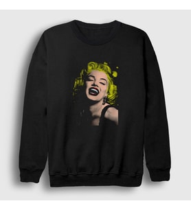 Presmono Unisex Siyah Blonde Marilyn Monroe Sweatshirt 38971tt