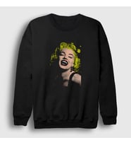 Presmono Unisex Siyah Blonde Marilyn Monroe Sweatshirt 38971tt