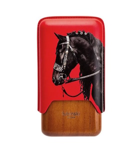 Lubinski Year Of Horse Deri Üçlü Sedirli Puro Kılıfı - Kırmızı(62 Ring) LB-531