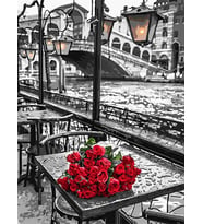 Romantik Buluşma Sayılarla Boyama Seti 40x50 cm (Tuvale Gerili)