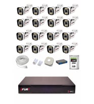 FURY IP 16 Kameralı 1080P Sesli 6 Warm LED Renkli Gece Görüşlü Güvenlik Kamera Sistemi 250GB 1606