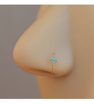 Firuze Mini Çiçekli Gümüş Hızma Halka Model