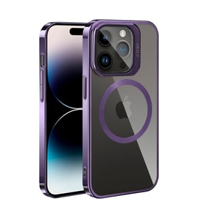 Apple iPhone 14 Pro Kılıf Magsafe Wireless Şarj Özellikli Standlı Zore Klon Kılıf (Mor)