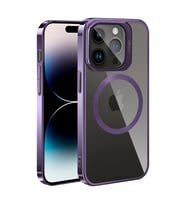 Apple iPhone 14 Pro Kılıf Magsafe Wireless Şarj Özellikli Standlı Zore Klon Kılıf (Mor)