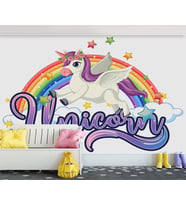 Unicorn Boynuzlu Renkli At Çocuk Odası Duvar Kağıdı