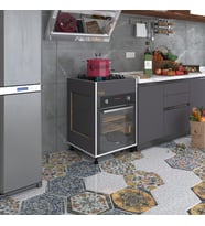 Kenzlife ankastre modülü kabini haya busa3 gri 85*60*56 fırın ocak dolabı ayarlı ayaklı üstten (Karışık)
