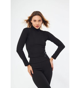 Lesa Wear Fitilli Soft Touch Balıkçı Yaka Bluz Siyah