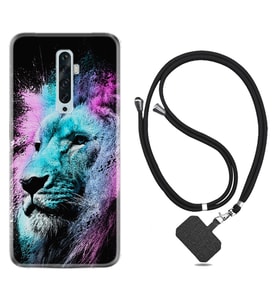 Oppo Reno 2Z 4 Lite 4 Pro 5 6 7 A31 Kılıf Boyun Askılı Silikon Pink Blue Leon 1603