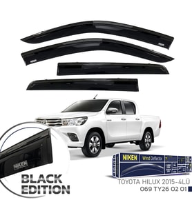 Niken Toyota Hilux Cam Rüzgarlığı Siyah Kromlu 4'lü 2015 Sonrası Uyumlu