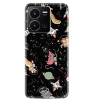 Vivo Y22 Kılıf Silikon Desen Özel Seri Planet Animals 1771