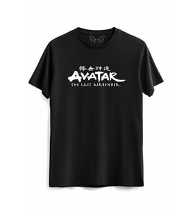 Avatar The Last Airbender Anime Baskılı Siyah Tshirt