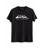 Avatar The Last Airbender Anime Baskılı Siyah Tshirt
