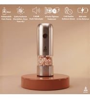 Pizen Windmill USB Şarjlı Otomatik Baharat Öğütücü LED Işıklı Ayarlanabilir Tuz Karabiber Değirmeni