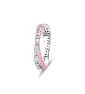 İç İçe Şerit Yüzük (Pembe)