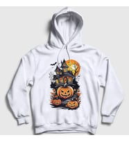 Presmono Unisex Beyaz Haunted House V2 Halloween Cadılar Bayramı Kapüşonlu Sweatshirt 500737tt